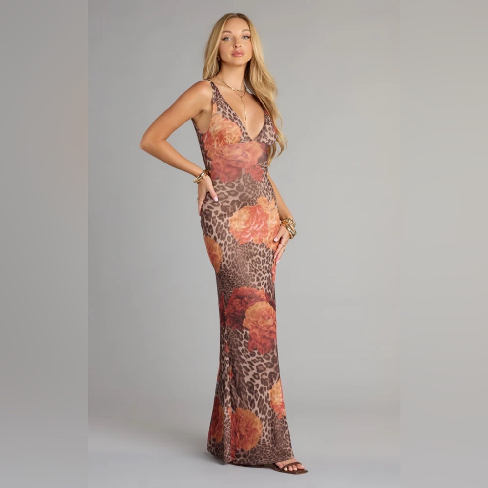 Windsor Wild Bloom Mesh Maxi Dress – Size M